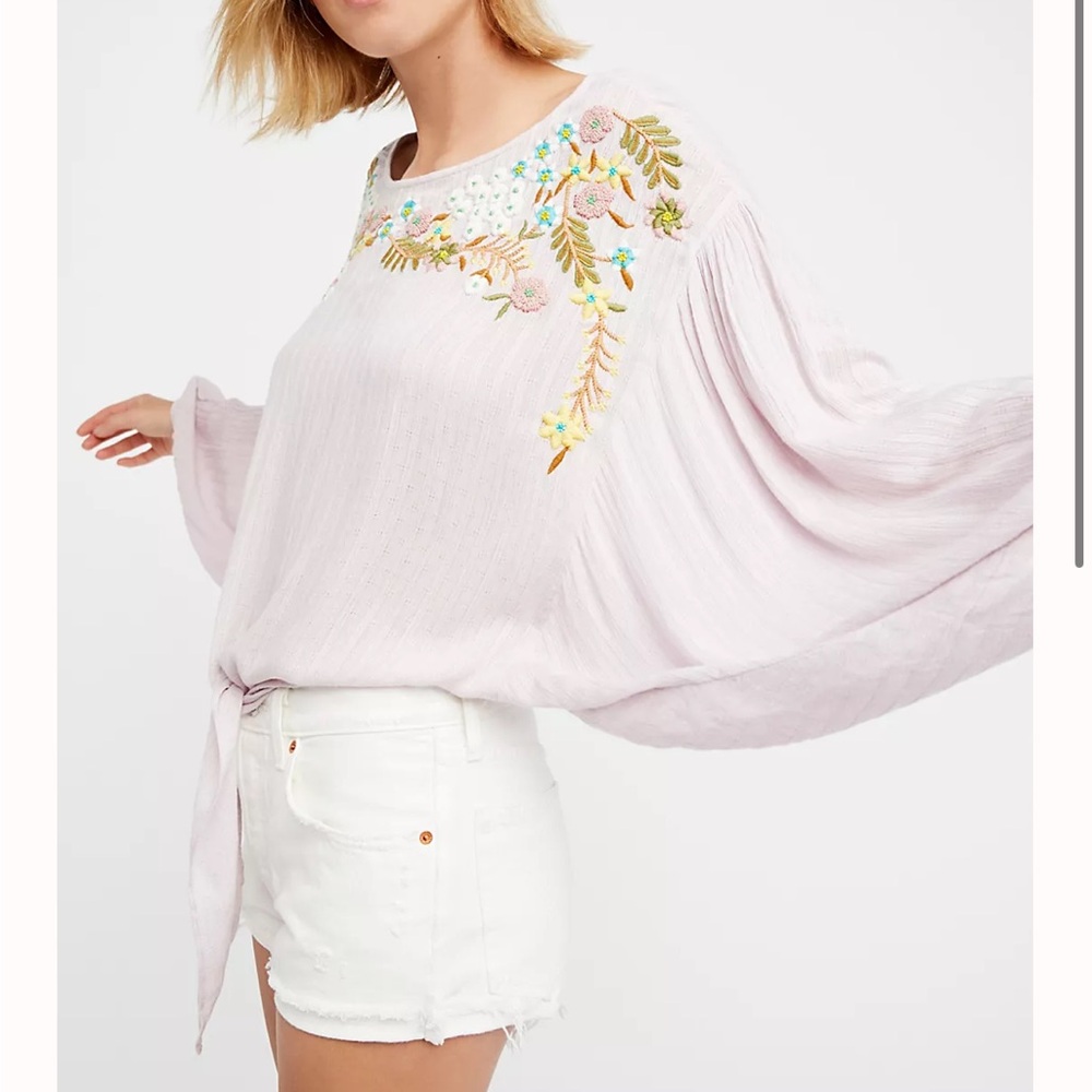Free People Up and Away Embroidered top. Size M.